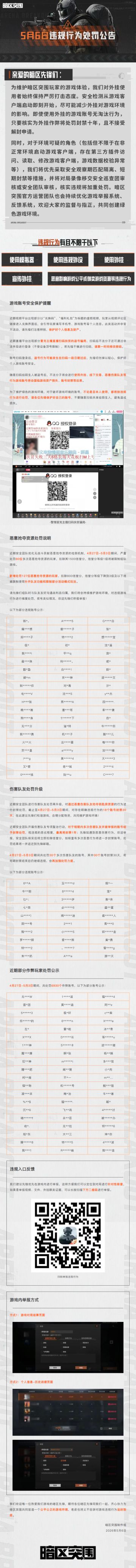 安全处罚公告丨账号安全提醒及违规行为处罚公告 （5月6日）