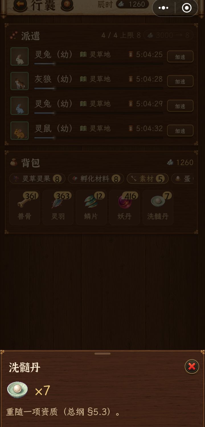 这个洗髓丹在哪个界面使用,感觉大部分素材都没用处截图