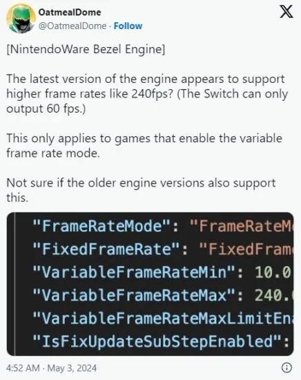 Switch 2 可能最高会支持 240Hz 高刷? 2