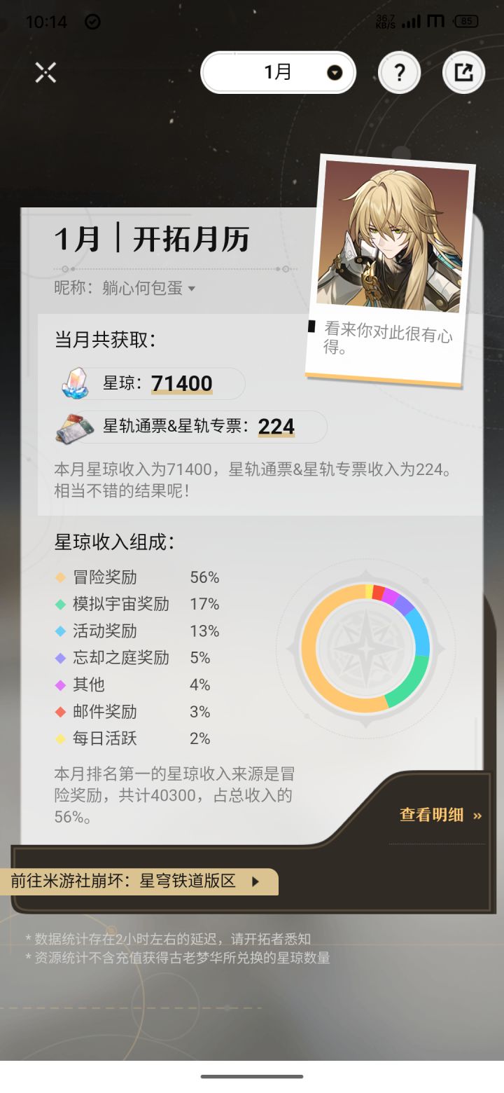 2025年开始玩能攒多少星穹截图