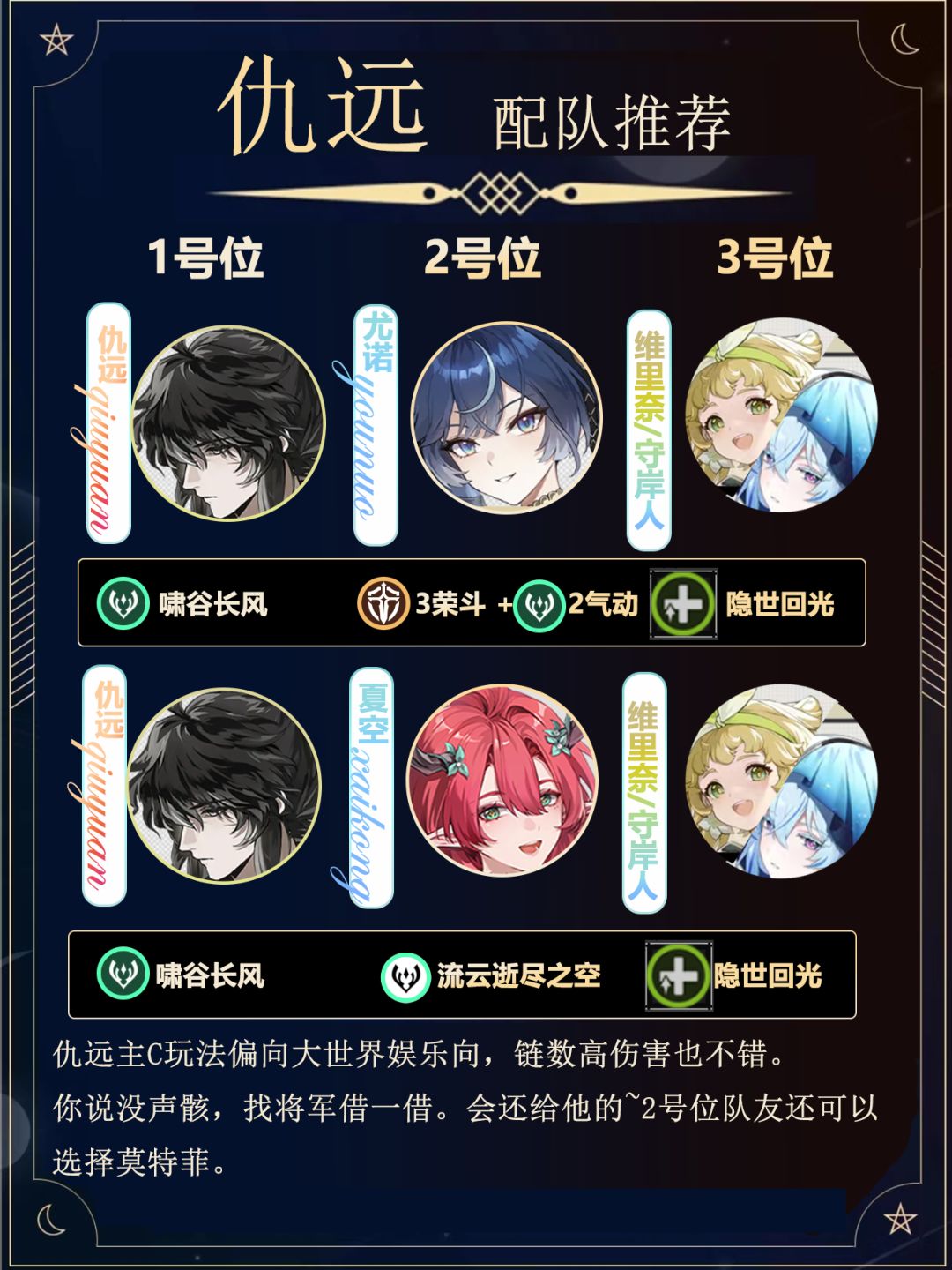 仇远配队攻略 2