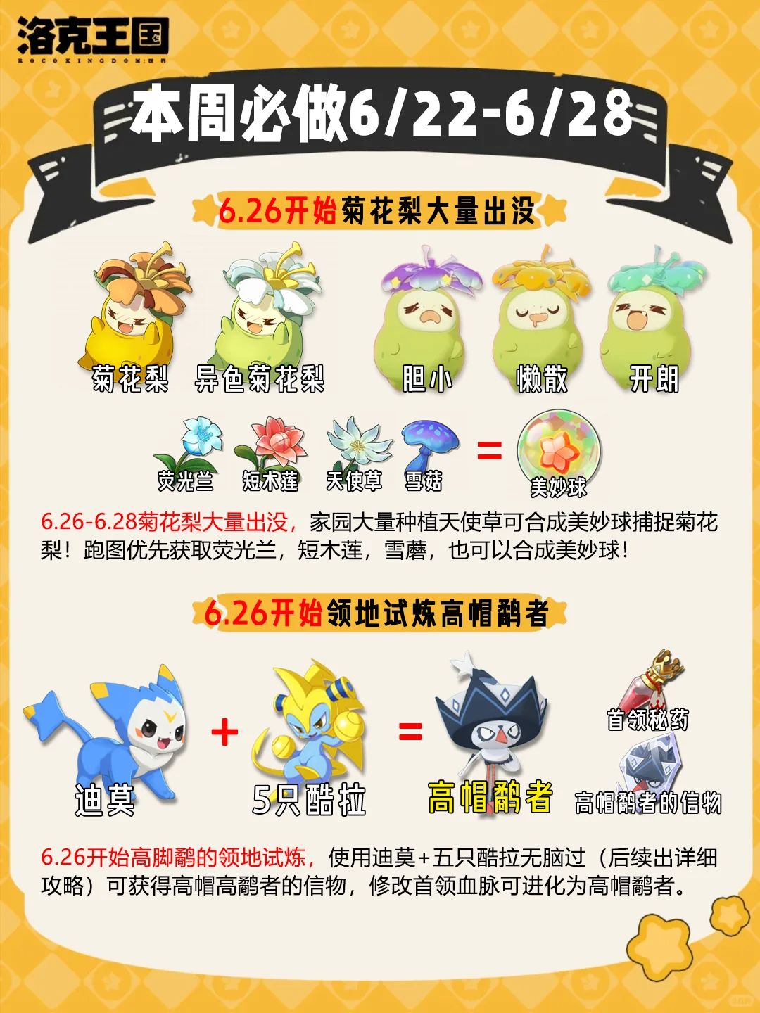 洛克王国6.22本周必做8件大事！🔥 1