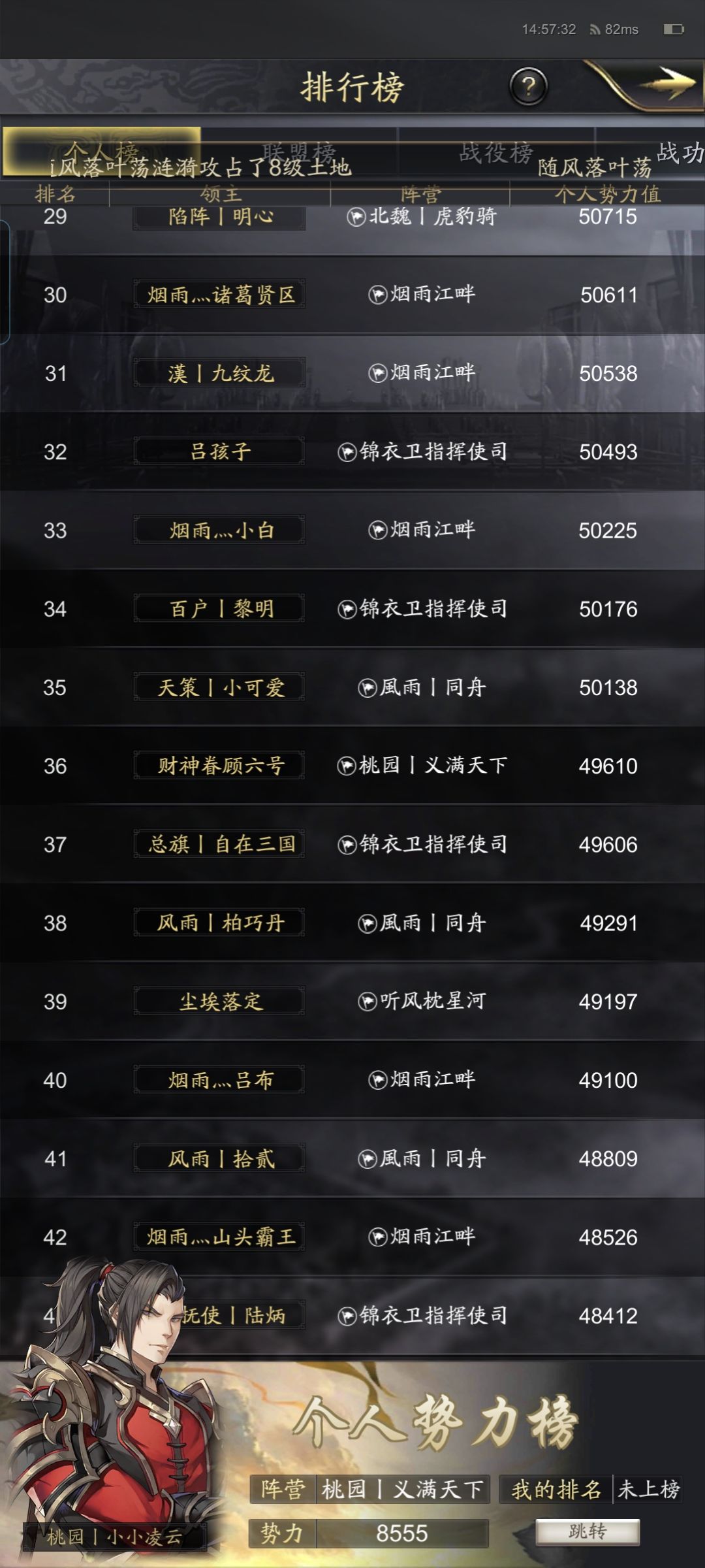 神将三国六雄争霸53区势力排名-凌云小记 3