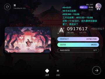 【飞升#2 / 三天涨0.53】rlt13.06达成！