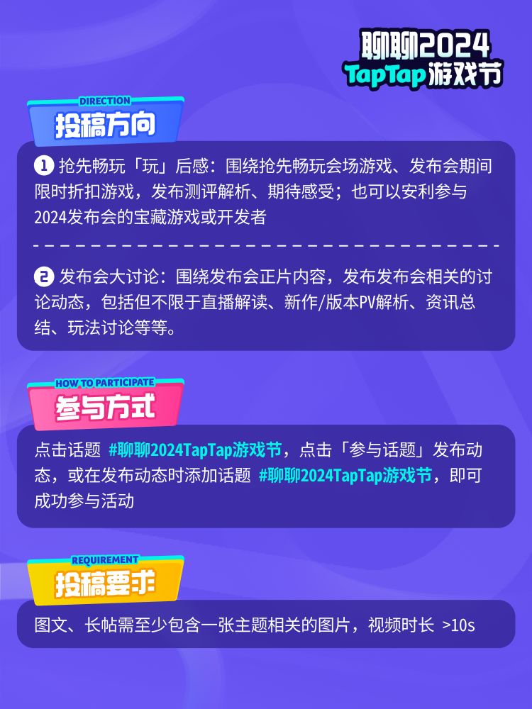 聊聊2024TapTap游戏节,赢648元现金奖励 2