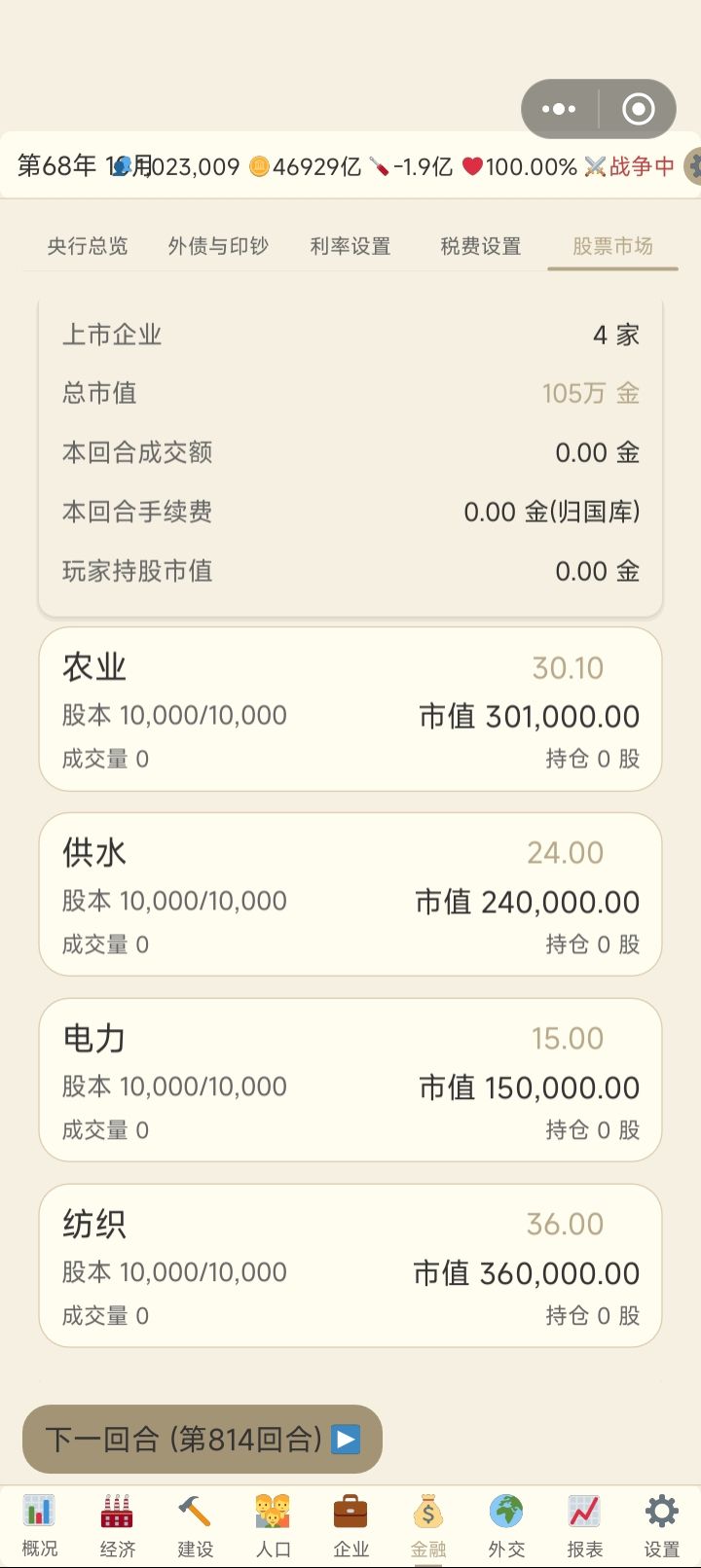 作者你是不是忘记做买股票的开关了 1