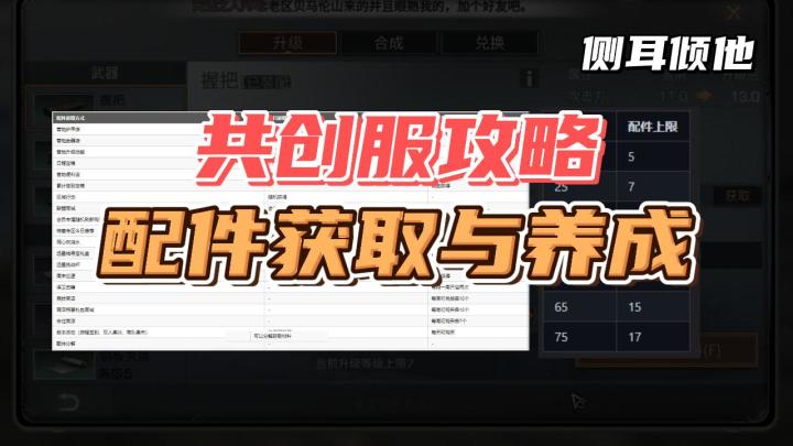 共创服攻略,配件的获取与养成截图