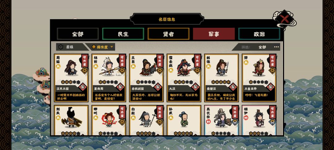 当前版本养什么名臣? 3