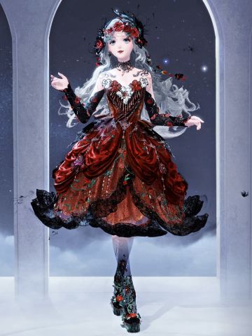 玫瑰缭乱 | 竖琴套满进裁剪染色