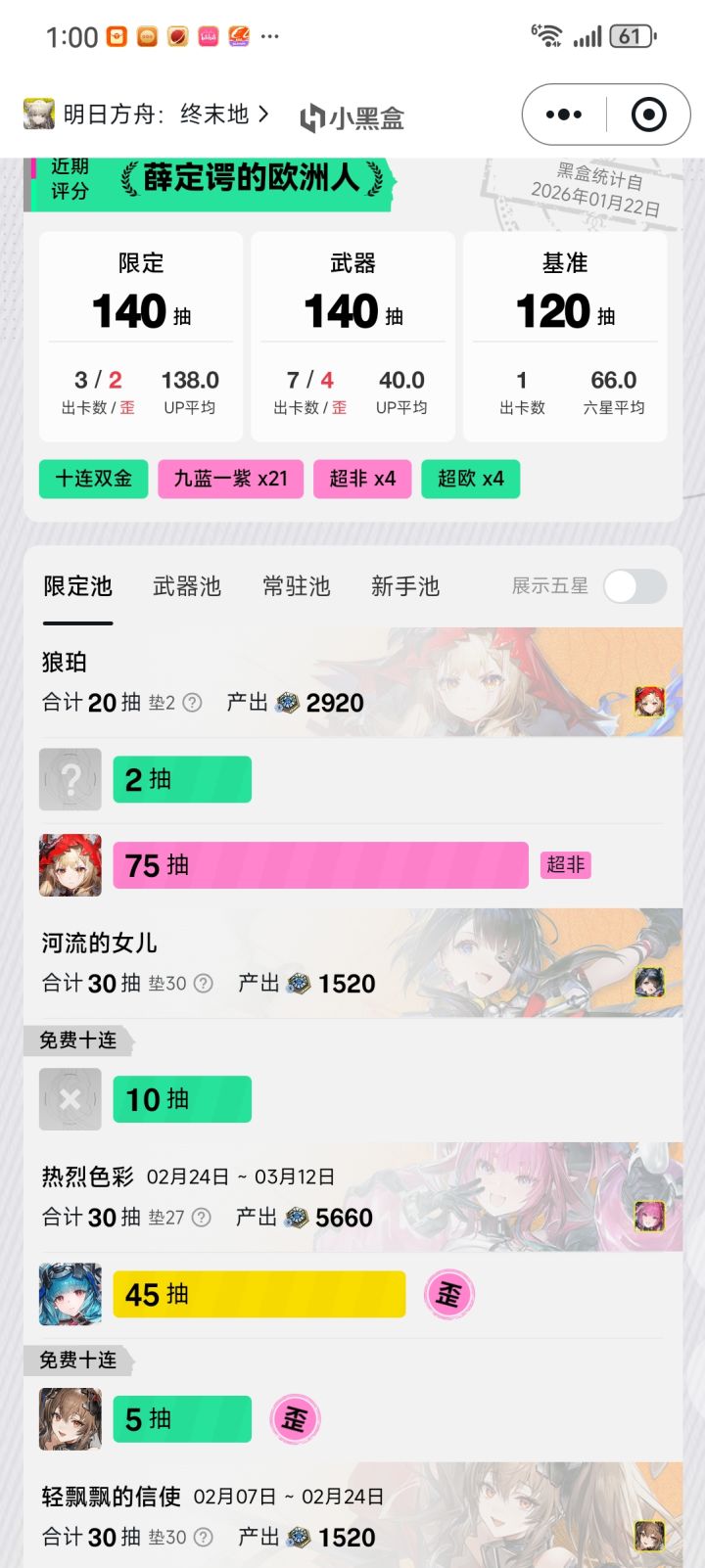 舒服,第二十抽出了,终于没歪截图