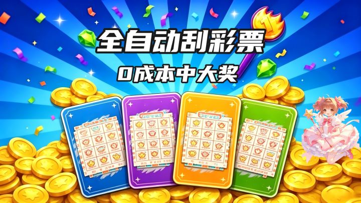 7.9高分刮彩票，0成本体验中大奖，机器人全自动刮卡解放双手！截图