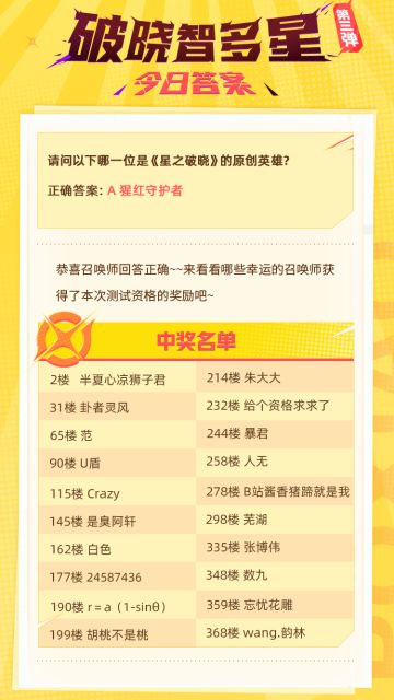 【中奖资格公布！】答题活动第三弹，开奖发资格啦