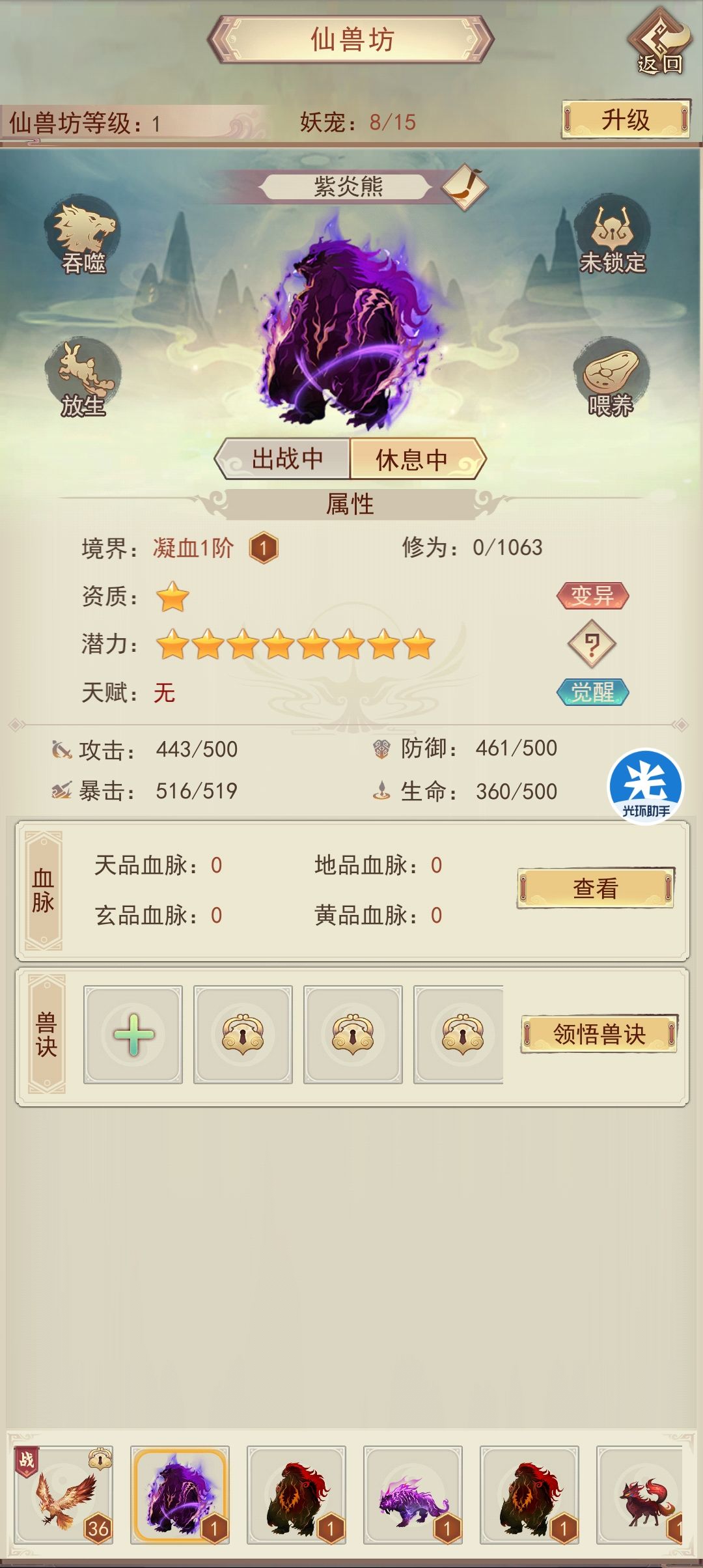 八星变异紫炎熊,谁羡慕了我不说 1