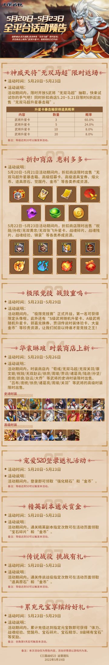 《三国战纪2》5月20日~5月23日全平台活动预告