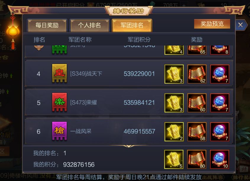 枪团周末排名图纪念,上官明亮排名纪念 1