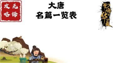 【无悔攻略】大唐名篇一览表
