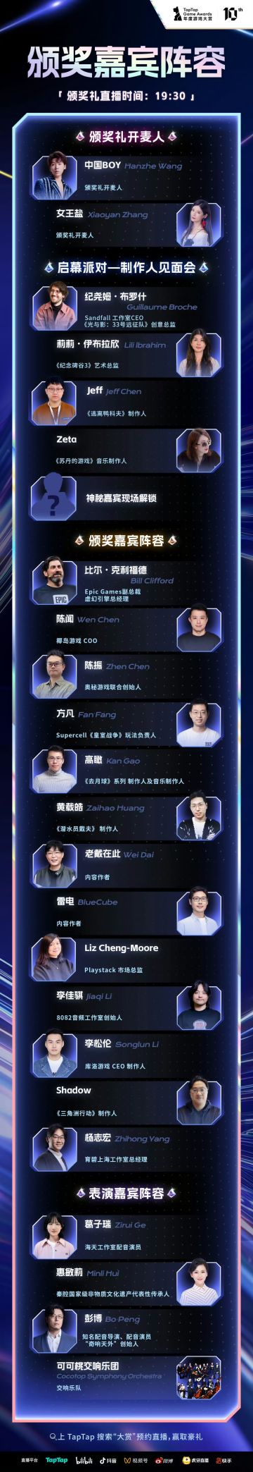 【快讯】TapTap年度游戏大赏今日举办