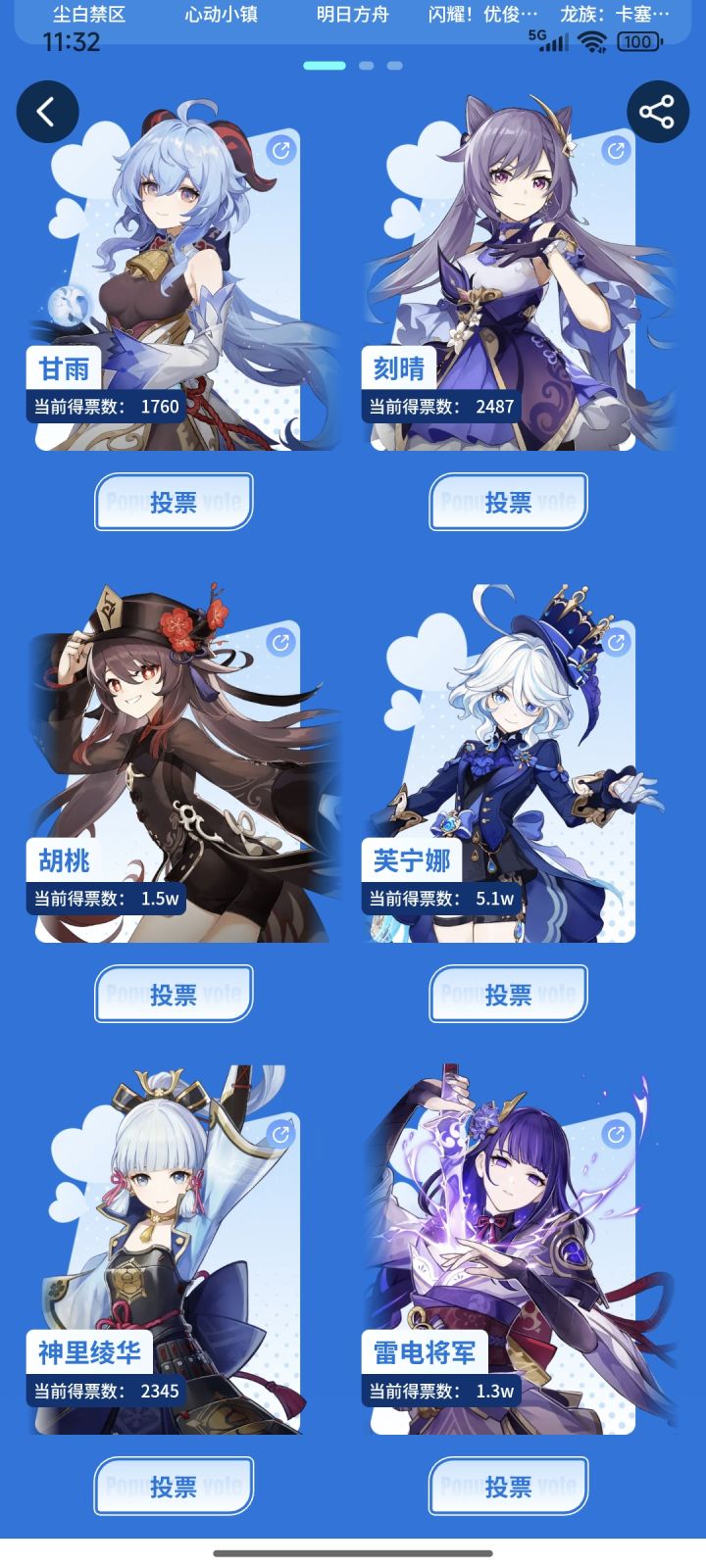 #人气游戏女角色 胡桃加油(◍ ´꒳` ◍)截图