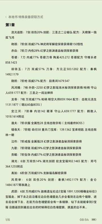 下一站江湖特殊装备属性和获取方法