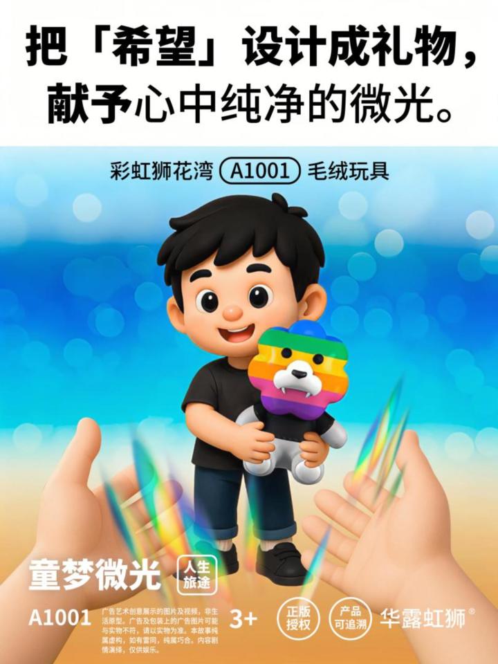 把「希望」设计成礼物，献予心中纯净的微光，彩虹狮花湾毛绒玩具截图