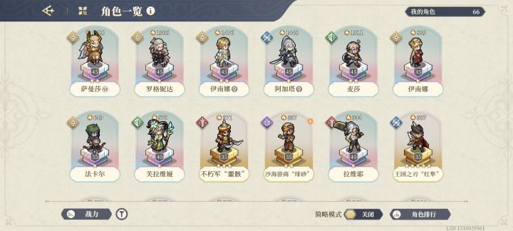 帮忙看一下现在有这些角色截图