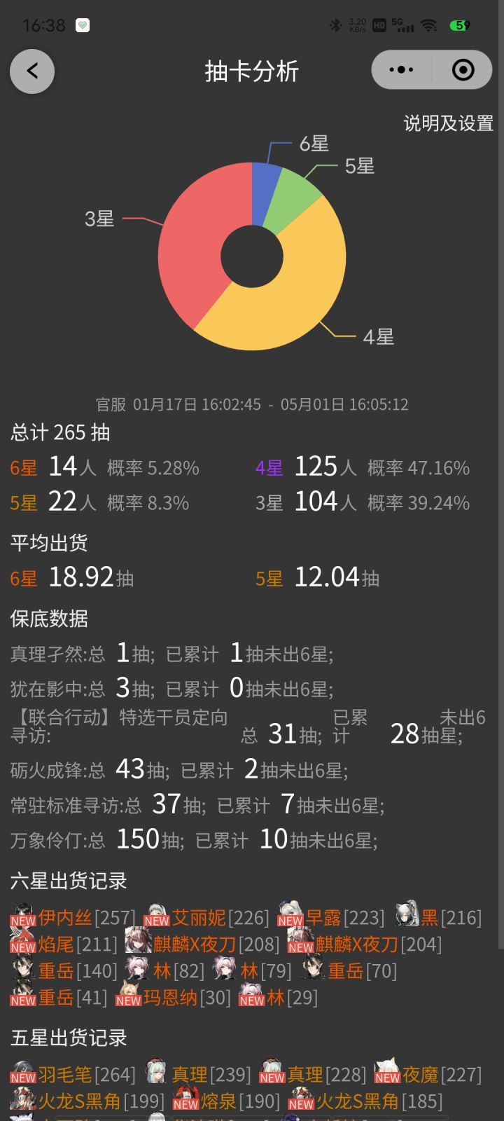 没见过别人抽卡的截图，请问我这个概率正常吗截图