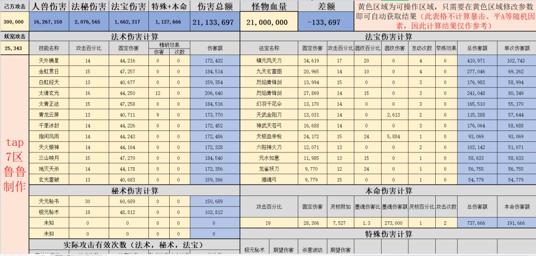 【凡人传说伤害计算器】本命版 1