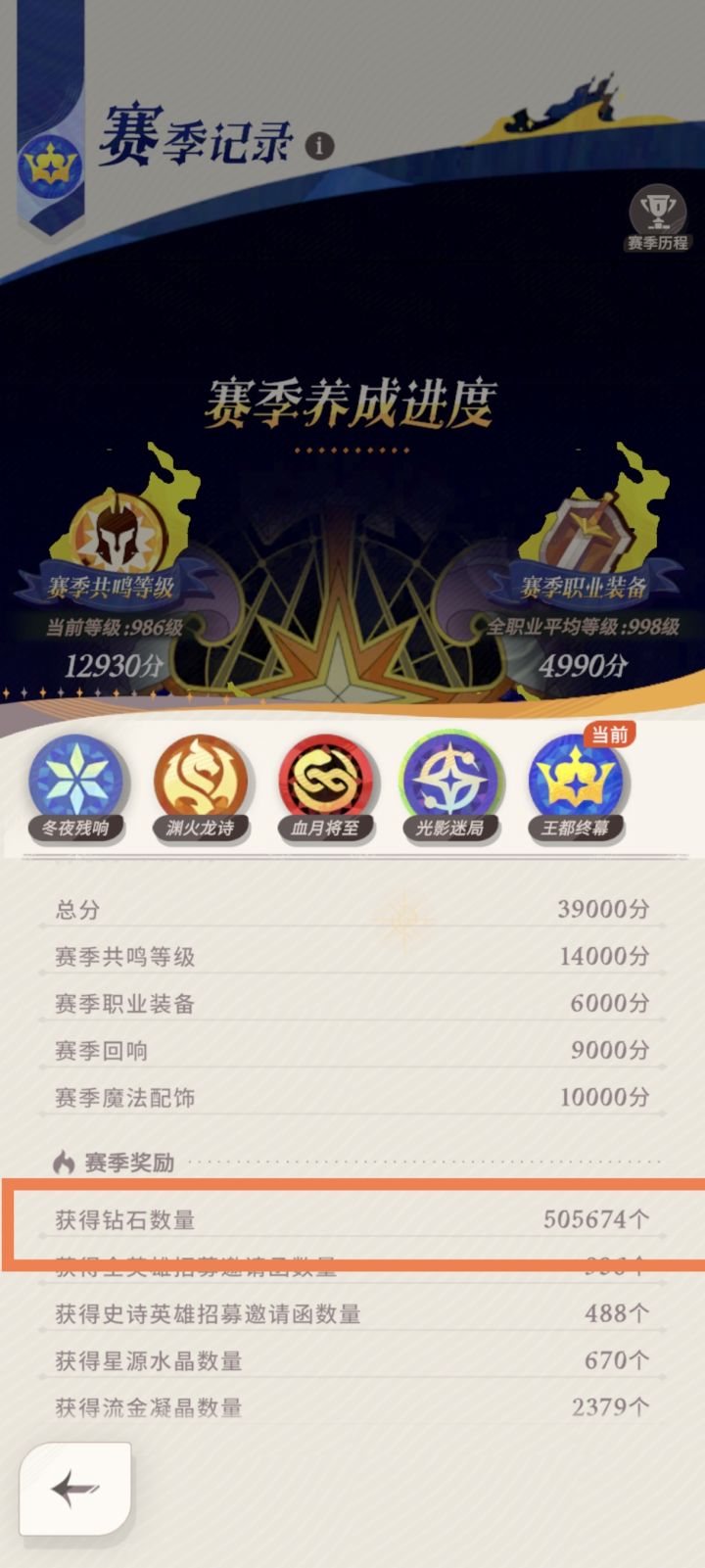 这赛季钻石资源果然严重缩水截图