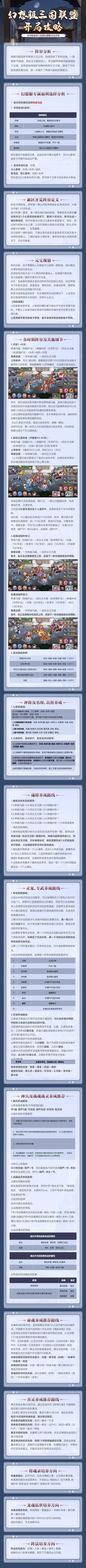 玩家攻略丨执棋幻想服三国联盟队开局攻略！队伍养成全面解析