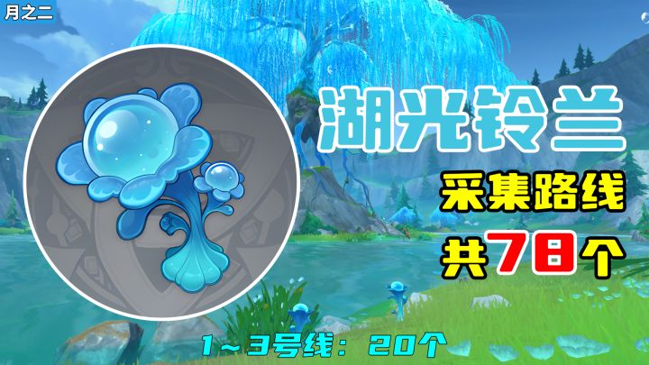【原神】湖光铃兰采集路线(月之二重制),1~3号线:20个截图
