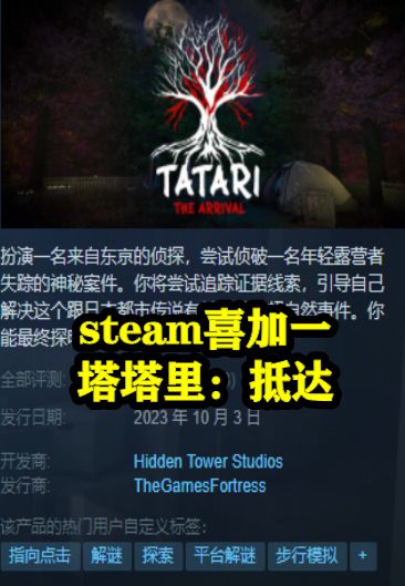 steam喜加一,塔塔里:抵达,恐怖冒险解谜游戏截图