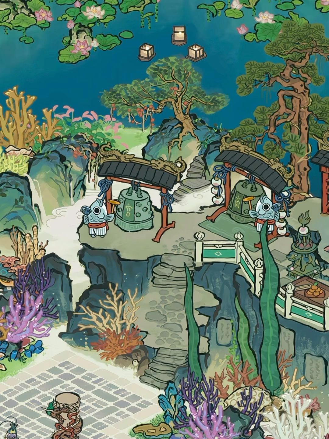 月影桥、涡彩石与龙胆花 2