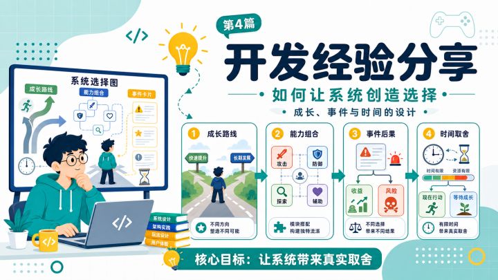 经验分享 | 如何让系统创造选择:成长、事件与时间的设计截图