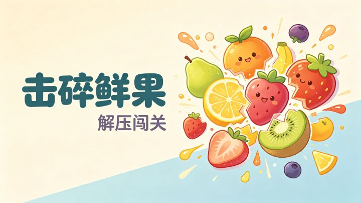 《射爆水果》清新果园射击小游戏,连击爆破释放压力截图