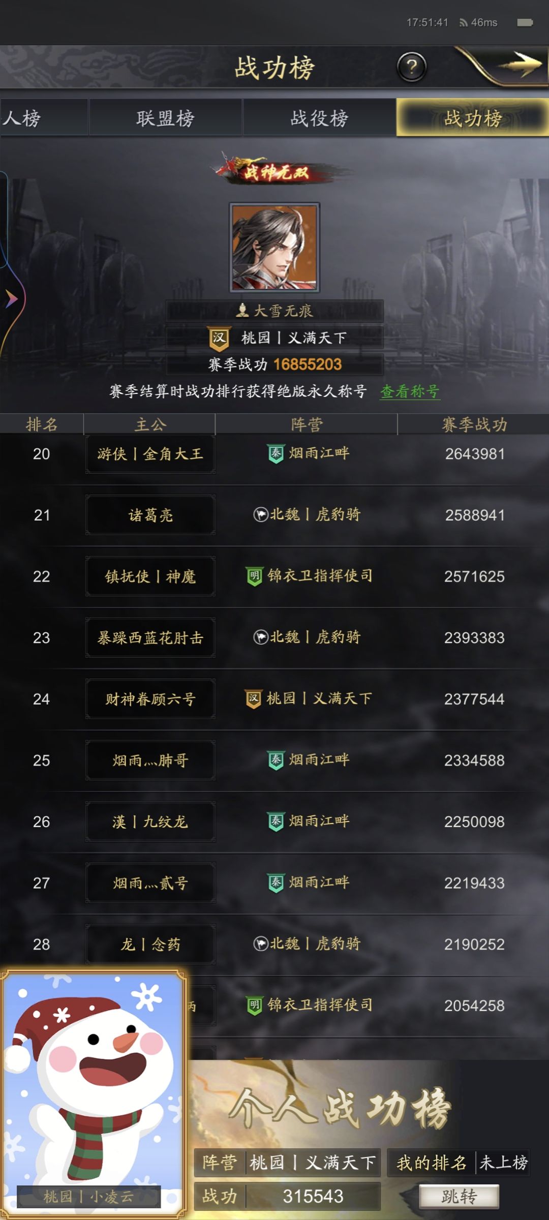 六雄争霸53区战功排名-凌云史记 3