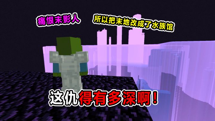 这仇得有多深啊!因为痛恨末影人就把末地改成了水族馆?太残暴了截图