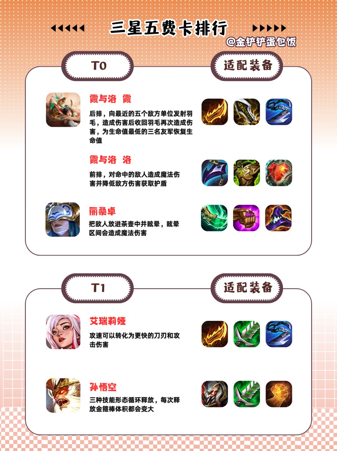 金铲铲s11赛季5费卡强度排行 2