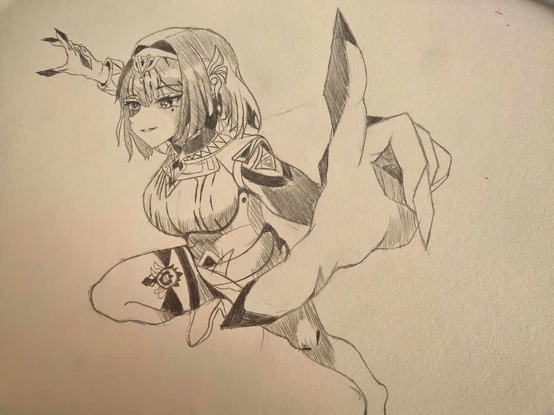 「奈芙尔」绘画 摆个pose截图