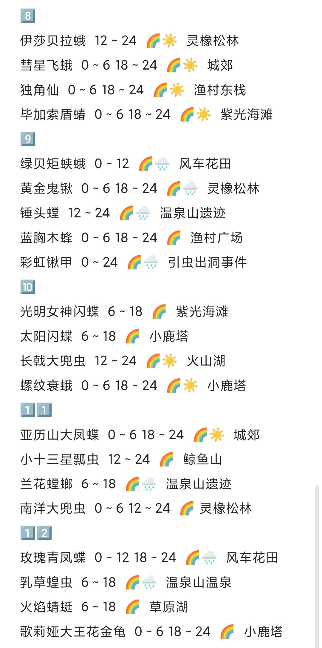🌈🌧️特殊天气可以捕的虫🐛 2