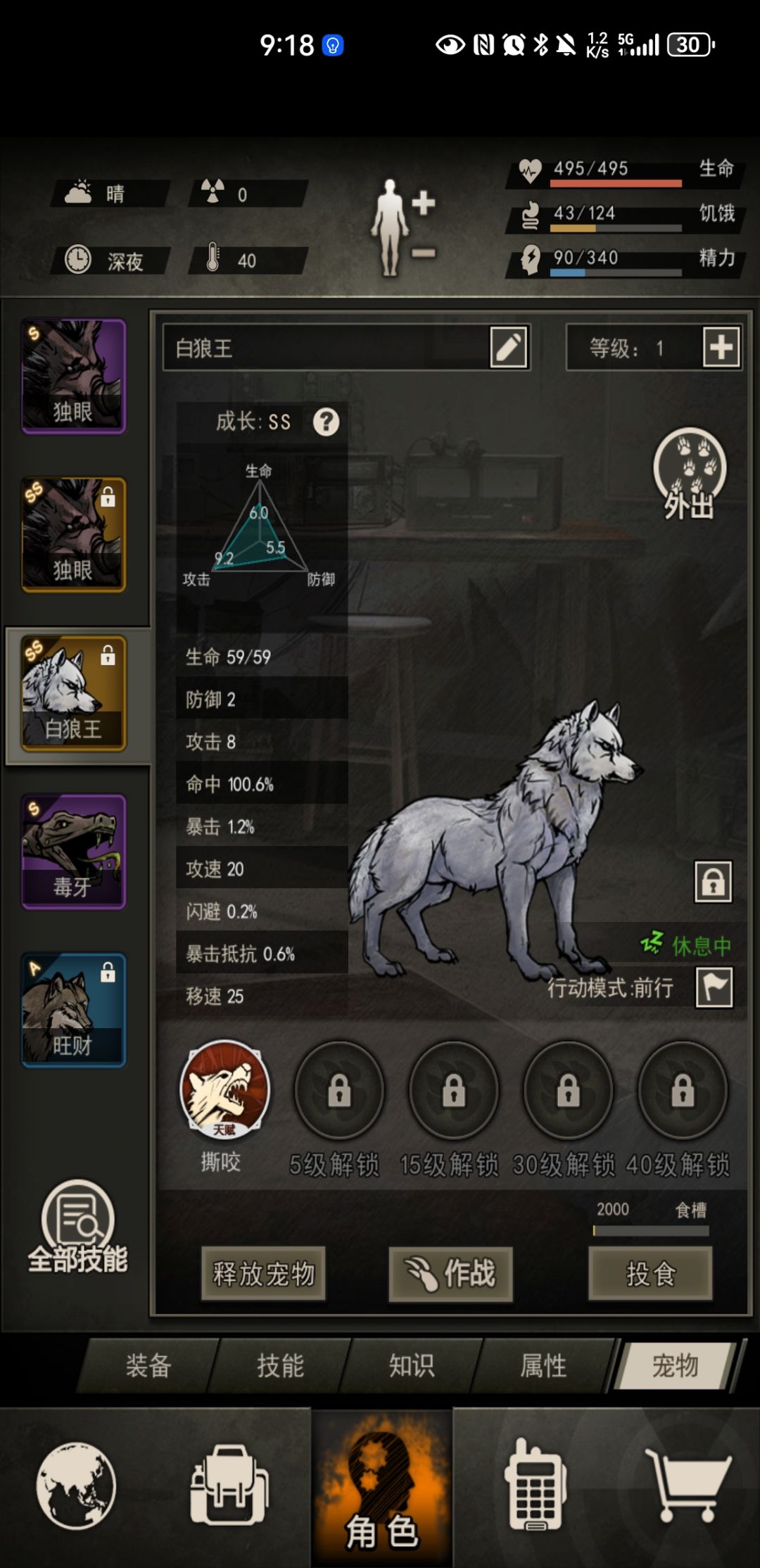 第一次抽,10个箱子俩SS,SS白狼王和独眼S毒牙,什么水平 1