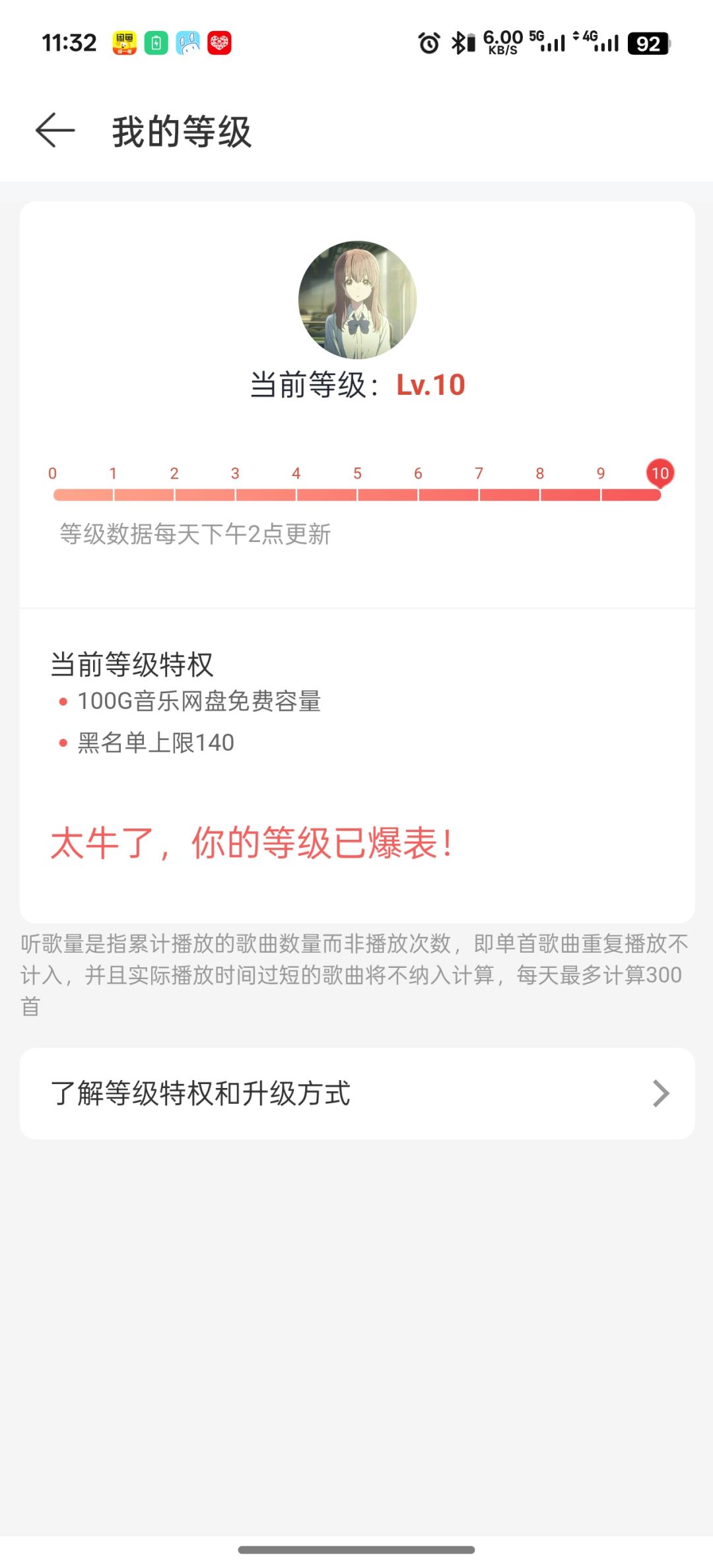 不知不觉就满级了截图