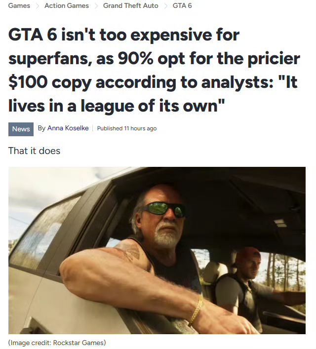 GTA6终极版预购占比近九成!玩家用钱投票截图