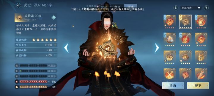 唉,肝了六天的结果,内功两套截图
