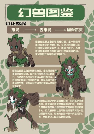 【幻兽图鉴】以树木为拟态的草属性幻兽