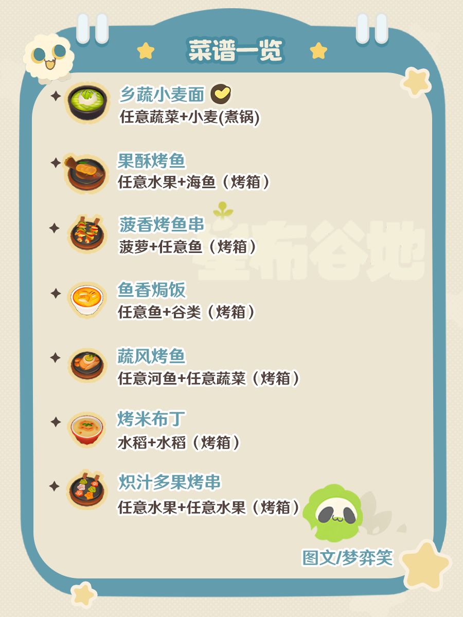|星布谷地|全食谱收集📝 5