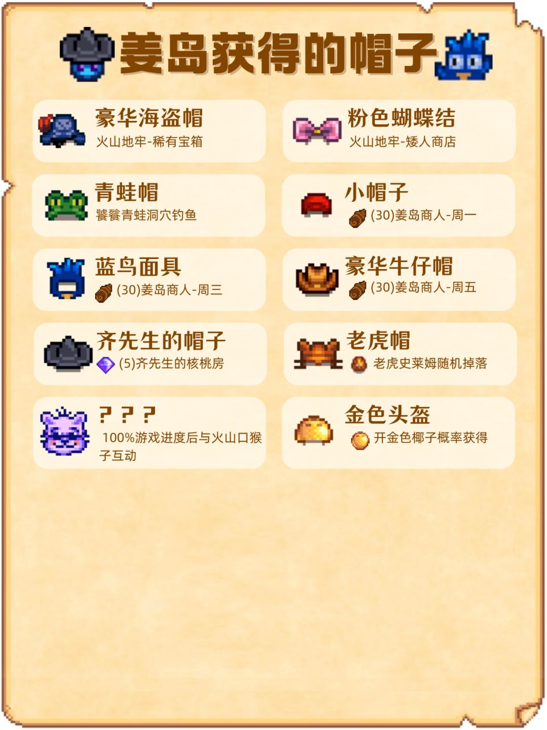 星露谷帽子大全③|其他方式获得帽子 3