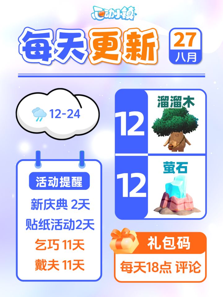 8月27日小镇日报溜溜木萤石兑换码 每日更新截图