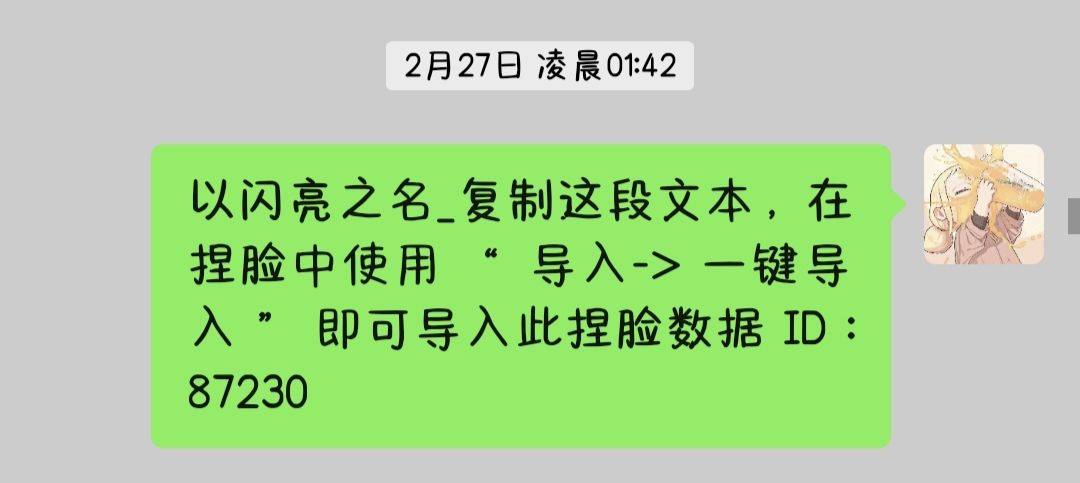 捏脸数据无法导入 1