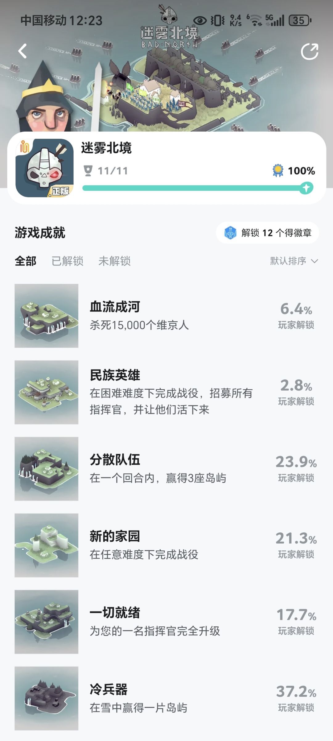 全成就了 1