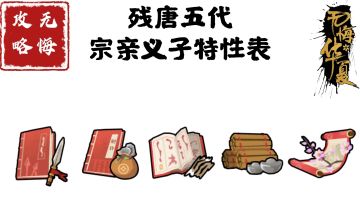 【无悔攻略】残唐五代宗亲义子特性表
